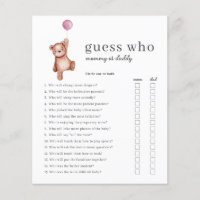 Budget Guess Who Girl Baby Shower Game
