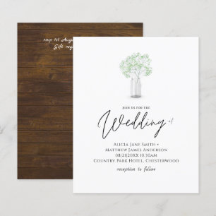 BUDGET Gypsophila Babys Breath Wedding Invitation