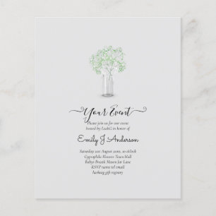 BUDGET Gypsophila Mason Jar Modern Minimal WEDDING Flyer