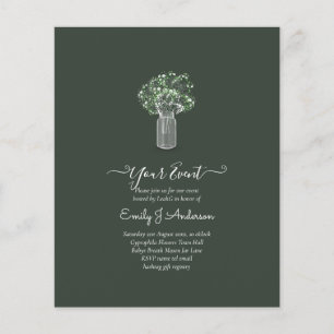 BUDGET Gypsophila Mason Jar Modern Minimal WEDDING Flyer