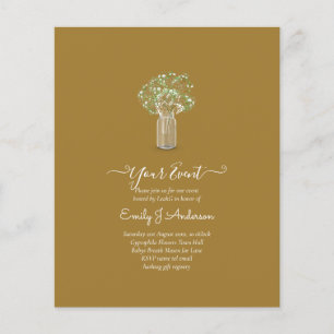 BUDGET Gypsophila Mason Jar Modern Minimal WEDDING Flyer