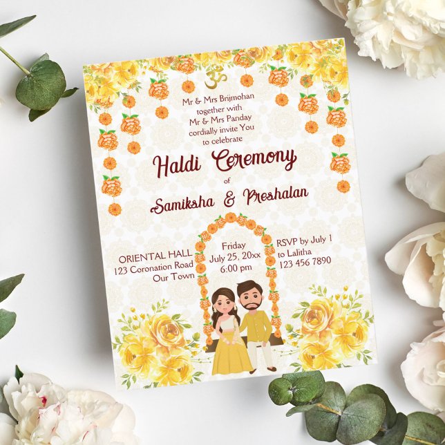 Budget Haldi Indian wedding invitation template (Creator Uploaded)