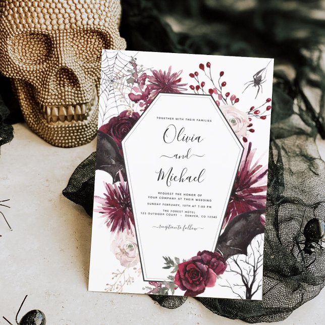 Budget Halloween Fall Dark Wedding Invitation Flyer (Creator Uploaded)