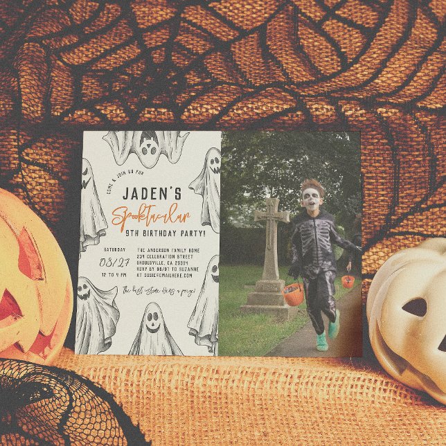 Budget Halloween Ghost Spooktacular Birthday Photo (Creator Uploaded)