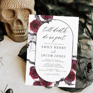 Budget Halloween Gothic Black Burgundy Wedding