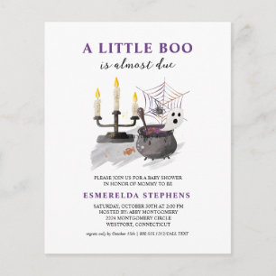 Budget Halloween Little Boo Baby Shower Invitation Flyer