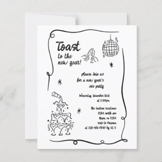 BUDGET Hand Drawn Illustrated New Years Eve Party