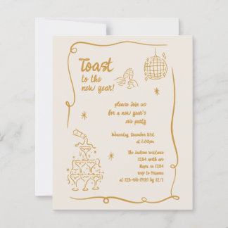 BUDGET Hand Drawn Illustrated New Years Eve Party