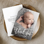 Budget Handwritten Photo Baby Thank You Card<br><div class="desc">This photo baby thank you note features modern calligraphy thank you in white with large customer photo. The interior includes a generic thank you message that you can personalize for each guest or remove it altogether if you prefer to hand right your thank you. Click edit to customize.</div>