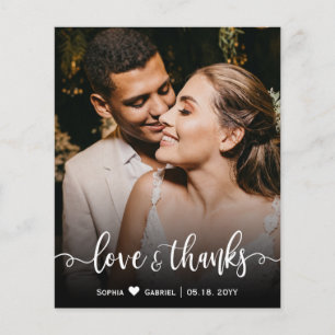 Budget Handwritten Script Wedding Photo Thank You 