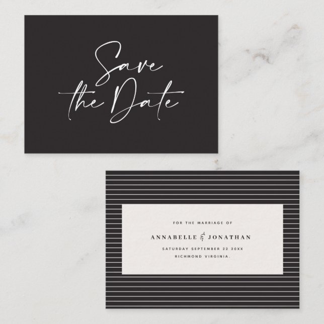 budget handwritten typography wedding announcement (Front/Back)