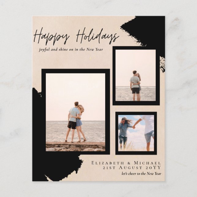 Budget Happy Holidays Photo Cards Abstract Modern (Front)
