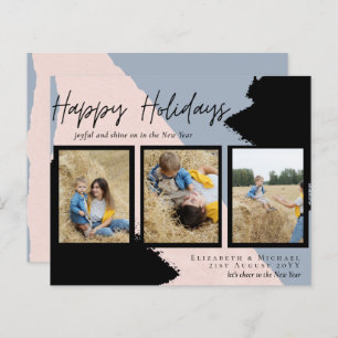Budget Happy Holidays Photo Cards Abstract Modern