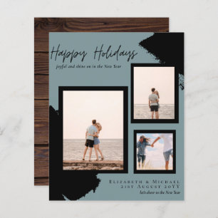 Budget Happy Holidays Photo Cards Abstract Modern