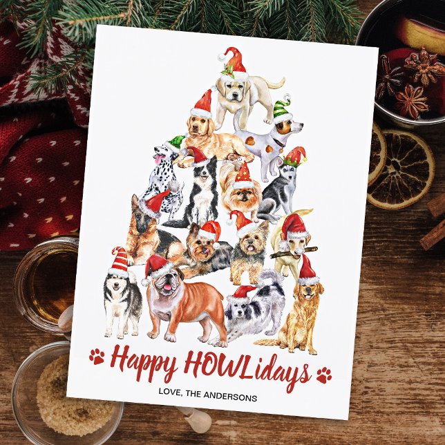 Budget Happy HOWLidays Dog Lover Christmas Card (Creator Uploaded)