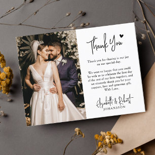 Budget Heart Photo Wedding Thank You Script Flyer