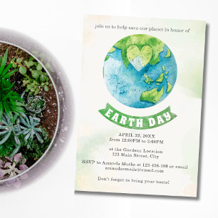Budget Help Save Our Planet Earth Day Cleanup  Invitation