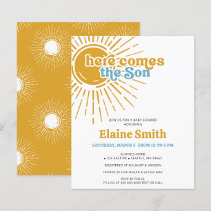 Budget Here comes the son retro boy baby shower