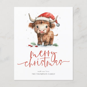 Budget Highland Cow 2026 Calendar Merry Christmas