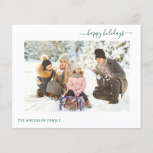 Budget Holiday 2 Photo Modern Minimal 2024 Card