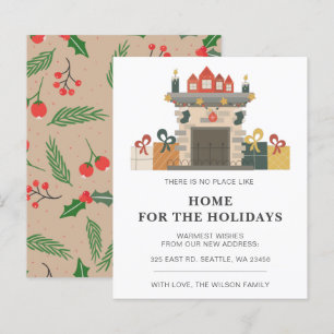 Budget Holiday Fire Place Weve Moved Holiday Card