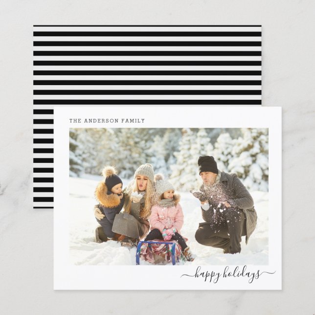 Budget Holiday Photo Modern Minimal 2024 Card (Front/Back)