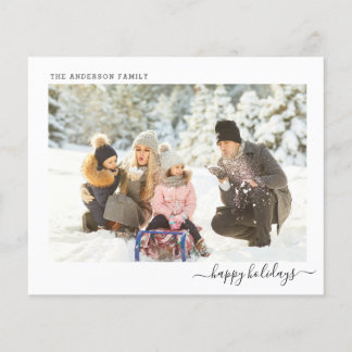 Budget Holiday Photo Modern Minimal 2024 Xmas Card