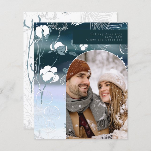 BUDGET Holiday Winter Botanical Photo Personalized (Front/Back)