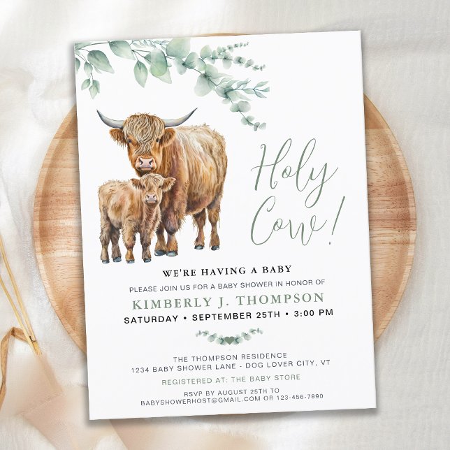 Budget Holy Cow Boho Greenery Highland Baby Shower (Creator Uploaded)