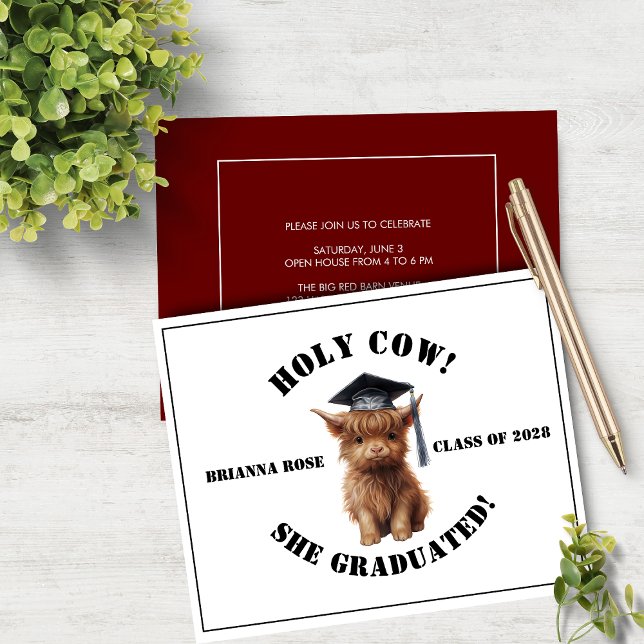 Budget Holy Cow! Graduation Invitation (Creator Uploaded)
