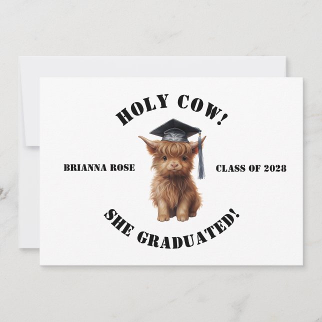 Budget Holy Cow! Homeschool Graduation Invitation (Front)