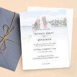 Budget Horizontal Photo Wedding<br><div class="desc">** SATIN PAPER IS PAPER THIN. UPGRADE THE PAPER FOR A THICKER PAPER. HAS AN OPTION FOR ENVELOPES. *** Save money on formal invitations with this small invitation that has an option for envelopes. Get your guests ready for the amazing wedding with this black and white horizontal photo wedding invitation....</div>