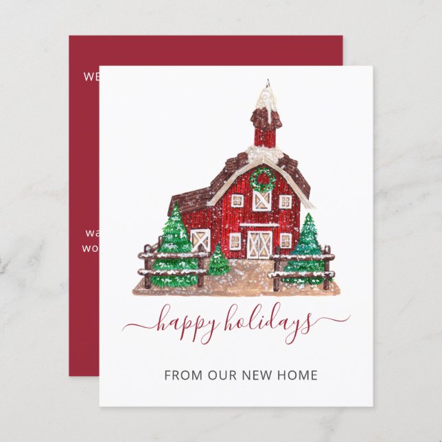 Budget House Christmas Weve Moved Holiday Card (Front/Back)