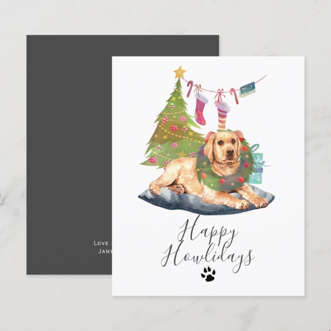 BUDGET Howlidays Yellow Labrador Dog Christmas (Front/Back)