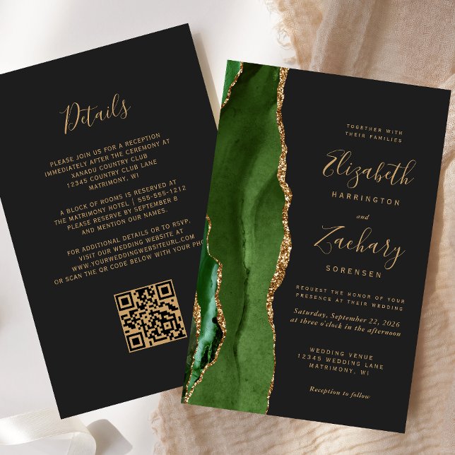 Budget Hunter Green Dark QR Code Wedding (Creator Uploaded)
