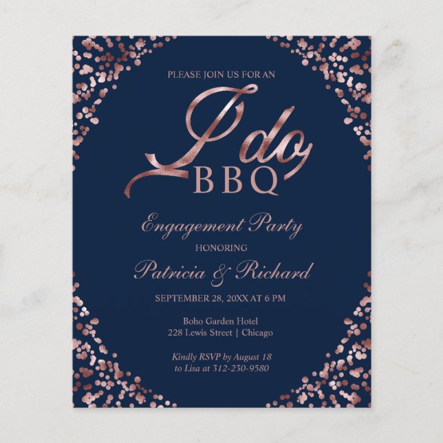 Budget I DO BBQ Engagement Party Invitations (Front)