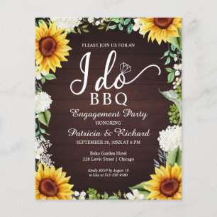 Budget I Do BBQ Rustic Engagement Party Invitation