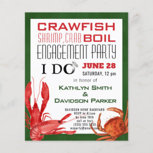 BUDGET I DO Engagement Seafood Party Invitation