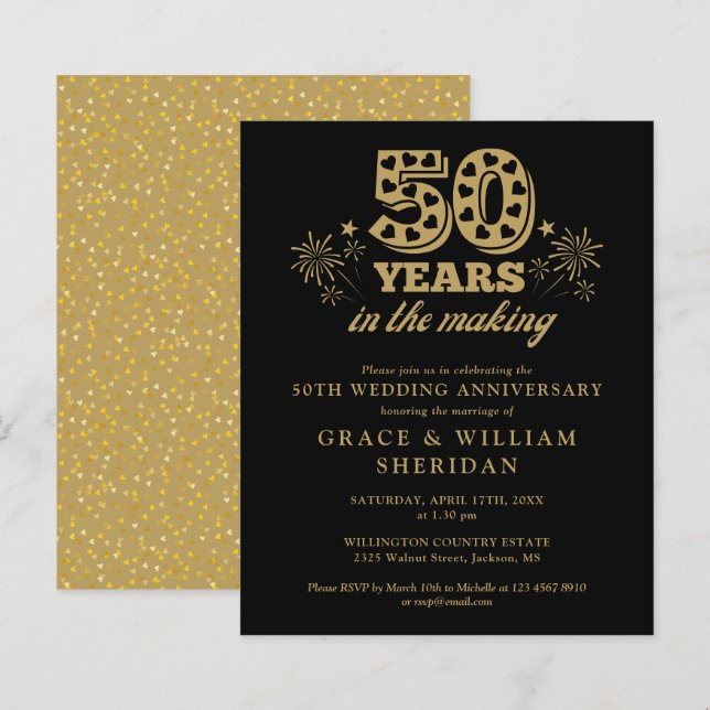 Budget In The Making 50th Anniversary Invitation (Front/Back)