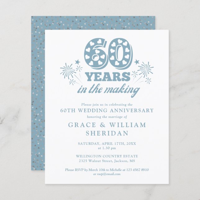 Budget In The Making 60th Anniversary Invitation (Front/Back)