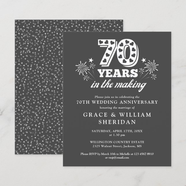 Budget In The Making 70th Anniversary Invitation (Front/Back)