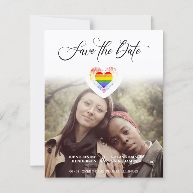 Budget Inexpensive Pride Rainbow Heart Lesbian Gay (Front)