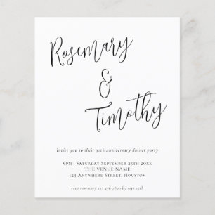 Budget Informal Script Wedding Anniversary Dinner