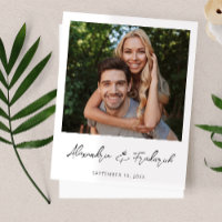 Budget Instant Photo 2 Save the Date - White