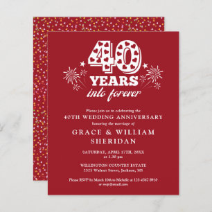 Budget Into Forever 40th Anniversary Invitation