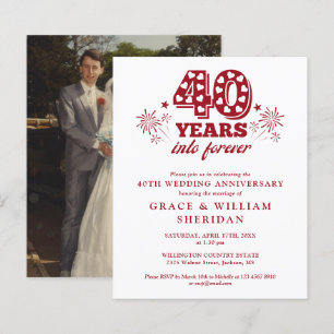 Budget Into Forever 40th Anniversary Photo Invite