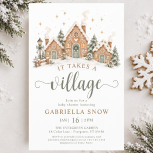 Budget It Takes A Village Baby Shower Invitation Flyer