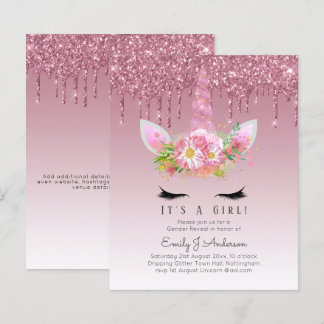 BUDGET It's A Girl Glittery Unicorn Baby Shower