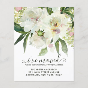 Budget I've Moved Floral Botanical Peony Moving