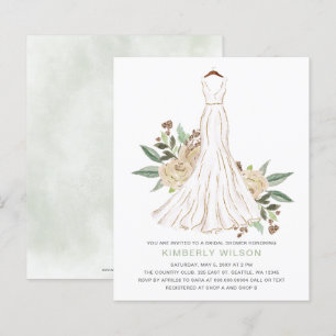 Budget Ivory Floral Wedding Dress Bridal Shower